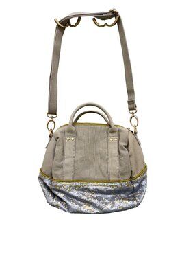 Deux Lux Canvas Shoulder Bag – Beige with Gold & Silver Sequin Accent